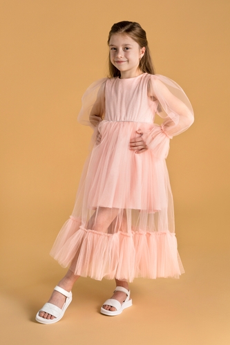 Фото Платье нарядное для девочки Wecan 24036 122 см Розовый (2000990145499A)