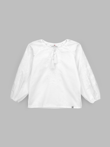 Фото Сорочка з вишивкою для дівчинки Мережка Фіалка 158 см Білий (2000990558787A)