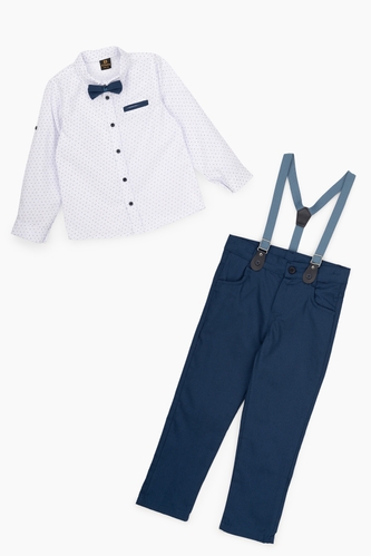 Фото Костюм рубашка+штаны для мальчика Pitiki 2823 128 см Синий (2000989710370D)