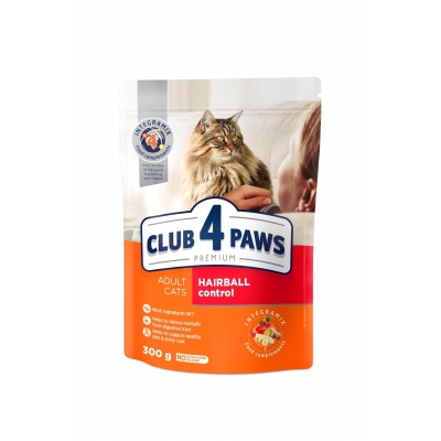Сухой корм для кошек Club 4 Paws Премиум. С эффектом выведения шерсти 300 г 9313 (4820083909313)