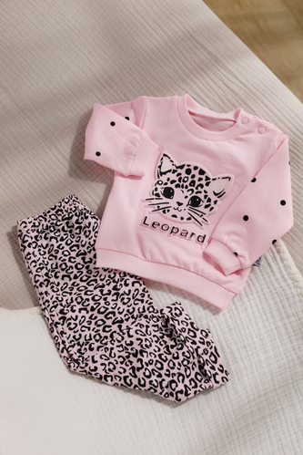 Фото Костюм (реглан+штаны) для девочки Mini Papi 0258 74 см Розовый (2000990483140D)
