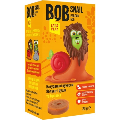 Bob Snail набір Цукерки яблучно-грушеві + іграшка 2748 П 20 г Різнокольоровий (4820219342748)