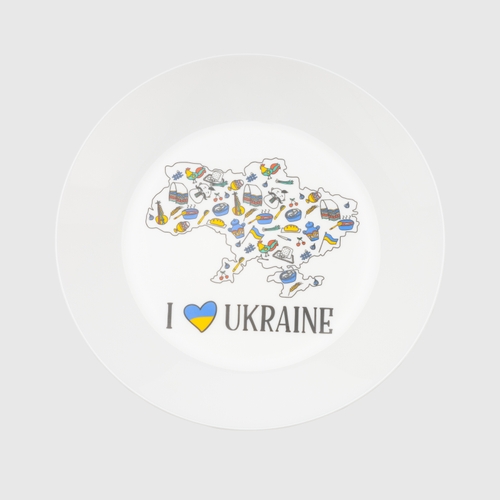 Тарелка в подарочной упаковке 1219 I Love Ukraine 25 см Разноцветный (2000989976226)