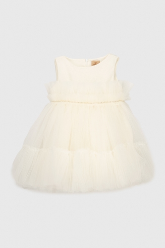 Фото Платье бальное с узором для девочки Wecan 23039 98 см Молочный (2000990145369A)