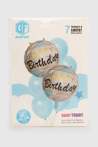 Фото Набор воздушных шариков Happy Birthday BINFENQIQIU BF5726 Серый (2002014446230)