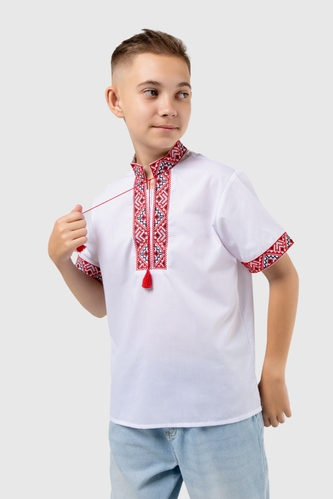 Фото Сорочка вишиванка для хлопчика КОЗАЧЕК МАЙКЛ 158 см Червоний (2000989824947S)