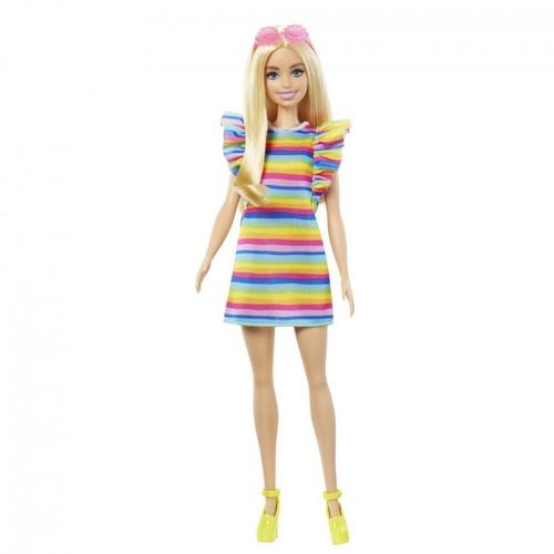 Фото Лялька Barbie "Модниця" з брекетами у смугастій сукні HJR96 (194735094325)