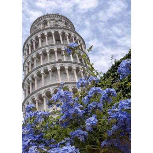 Фото Набор для творчества алмазная картина Пизанская башня с цветами Strateg GD86107 (4823113868345)
