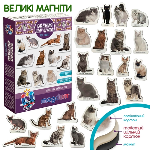 Фото Набор магнитов "Породы кошек" Magdum ML4031-13 EN (4820215152617)