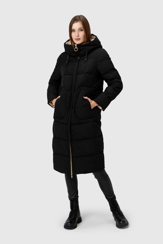 Фото Куртка зимняя женская Towmy 3688 M Черно-бежевый (2000989856436W)