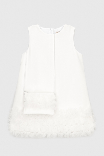 Фото Платье бальное с узором для девочки Wecan 24086 104 см Белый (2000990145239A)
