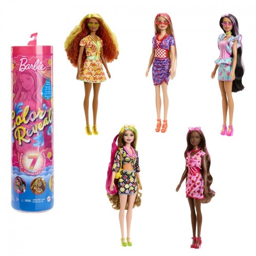 Фото Кукла сюрприз "Цветное перевоплощение" Barbie серия "Фруктовый сюрприз" HJX49 (194735097517)
