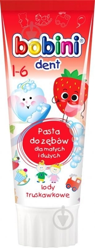 Фото Зубная паста для детей Bobiny Kids 75880 Strawberry от 1 года (5900465997400A)