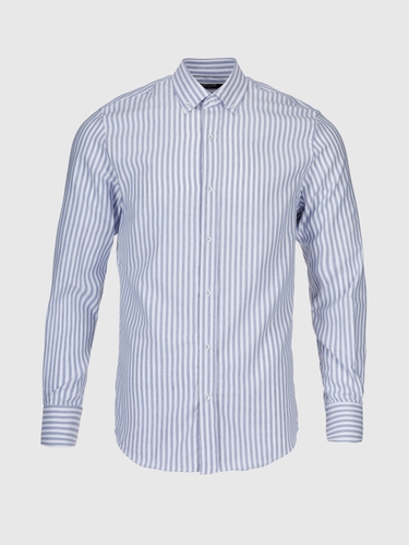Фото Рубашка классическая с узором мужская Nacar 41008 4XL Бело-голубой (2000990414618D)