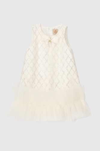 Фото Платье бальное с узором для девочки Wecan 24032 104 см Молочный (2000990269522A)